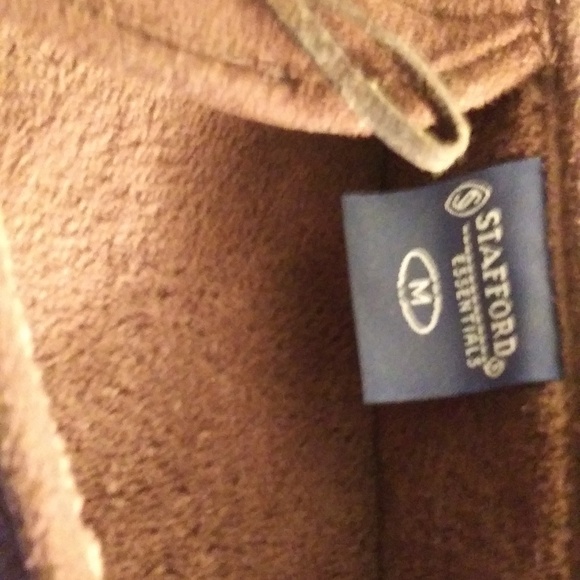 Men's #Stafford Brown Suede Bedroom Shoes - Picture 4 of 8